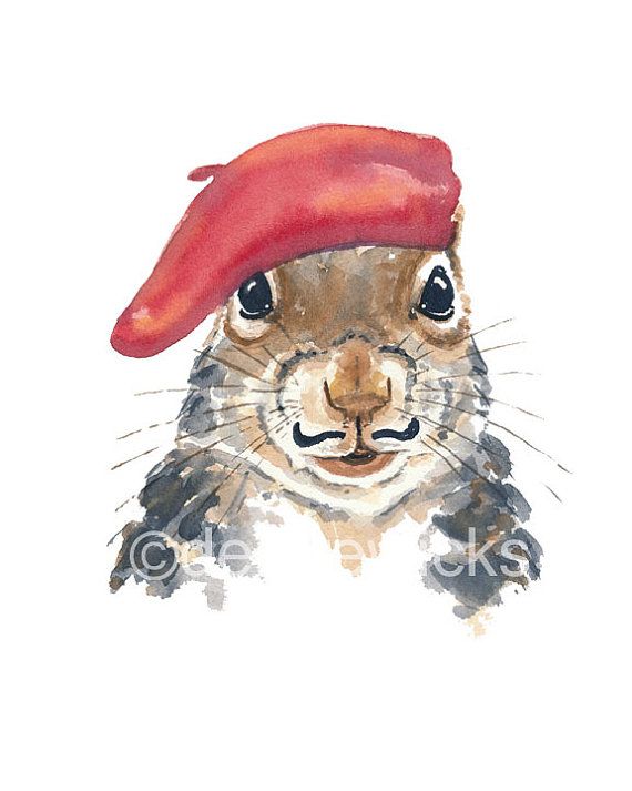 570x713 Squirrel Watercolor
