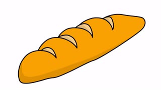 320x180 French Bread Loaf Sketch Illustration Hand Drawn Animation