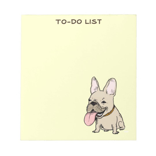 540x540 Funny French Bulldog Drawing With Custom Text Notepad