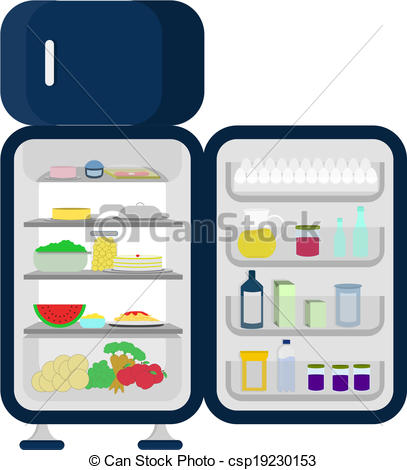 407x470 Open And Full Fridge Of Food Like Carrots, Apples, Lettuce