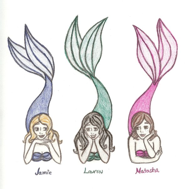 600x605 Three Mermaid Friends By Kyoishott13