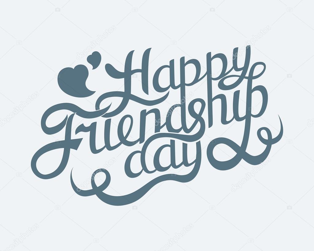 1024x819 Happy Friendship Day Hand Drawing Vector Lettering Design. Stock