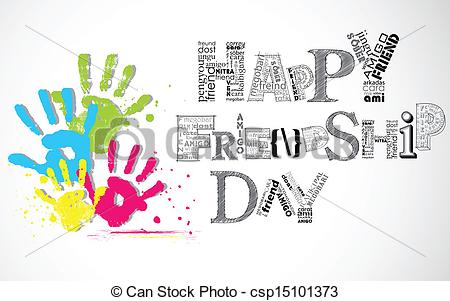450x301 Illustration Of Colorful Hand Print Showing Happy Friendship