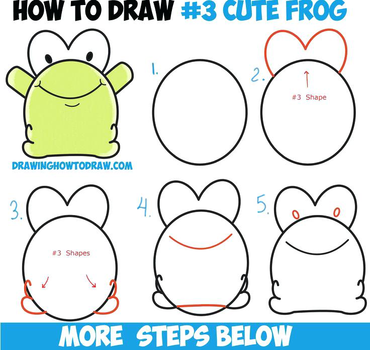 736x695 Drawing Of Kids How To Draw Cute Cartoon Baby Frog From Number 3
