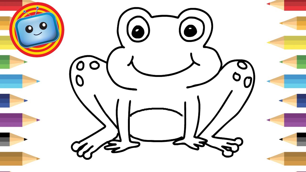 1280x720 How To Draw A Frog Colouring Book Simple Drawing Game