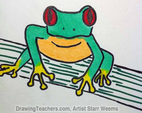 550x439 How To Draw A Tree Frog