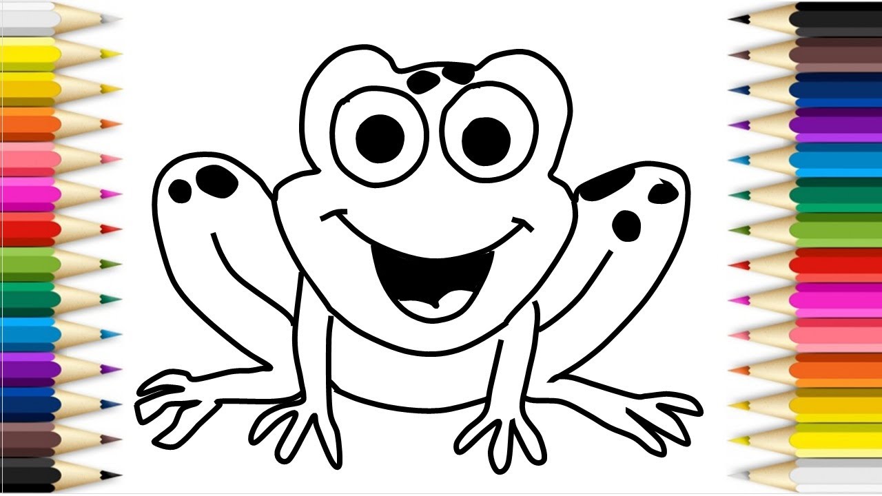 1280x720 Coloring Pages Draw A Frog For Kids