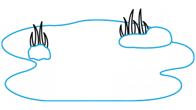 382x215 How To Draw Backgrounds, Nature, A Pond, A Grass, Easy Step By