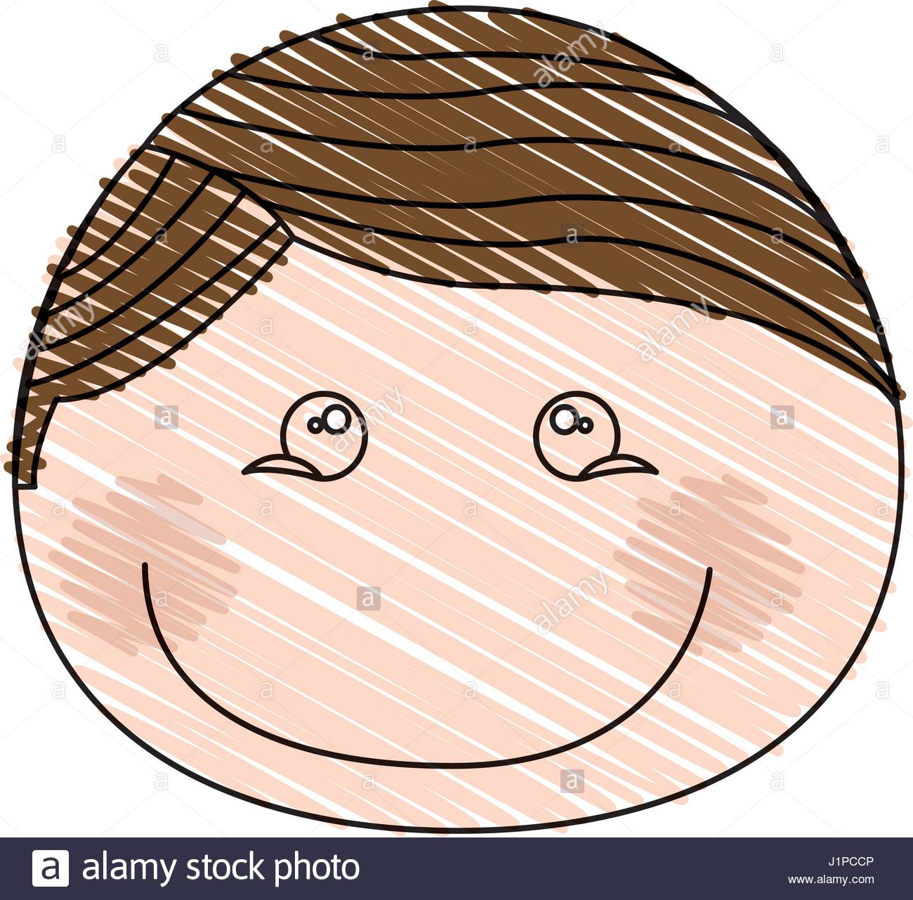 1300x1281 Color Pencil Drawing Of Caricature Front Face Boy With Expressive