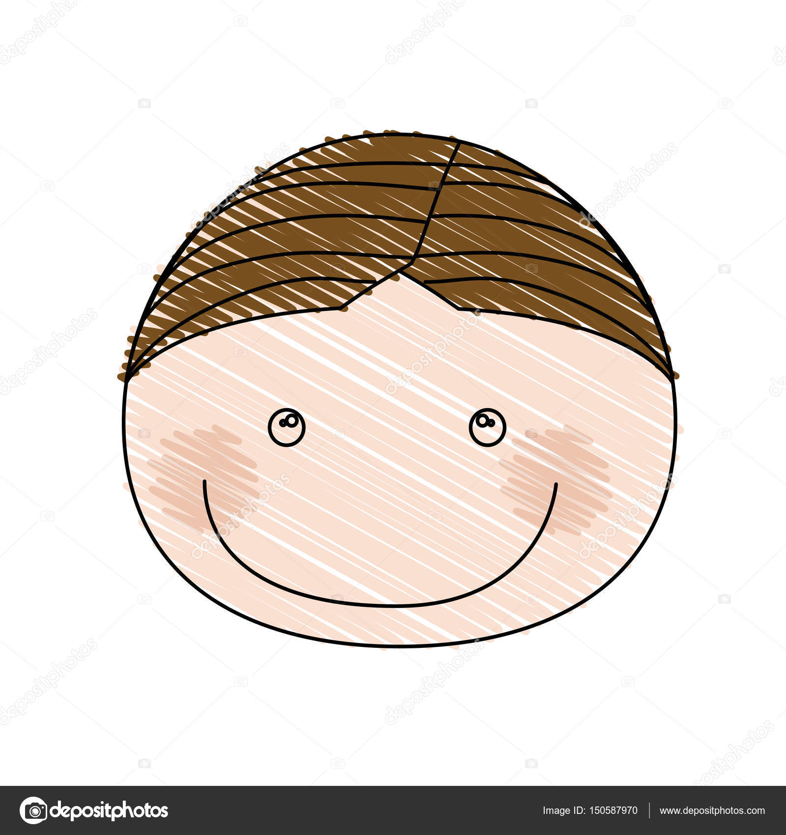 1600x1700 Color Pencil Drawing Of Caricature Front Face Boy With Smile