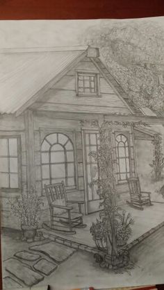 236x418 Whitling On The Front Porch Black And White Pencil Drawings