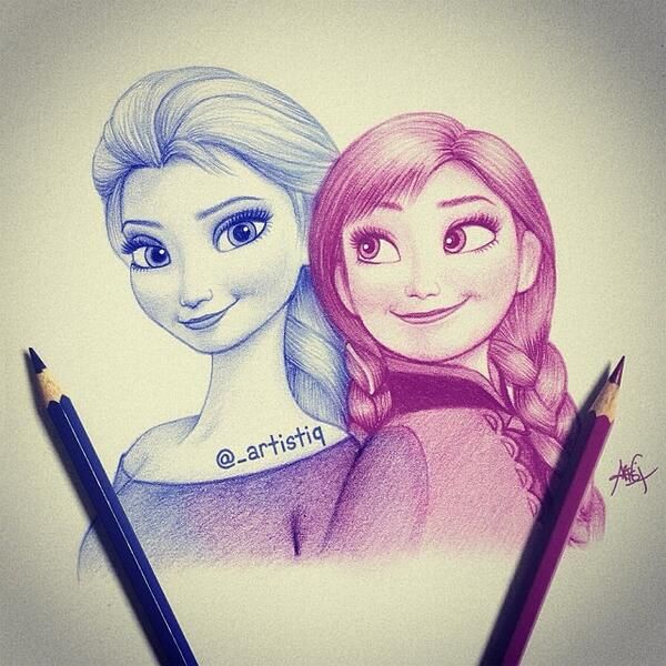 600x600 Artistiq On Elsa, Anna And Drawings