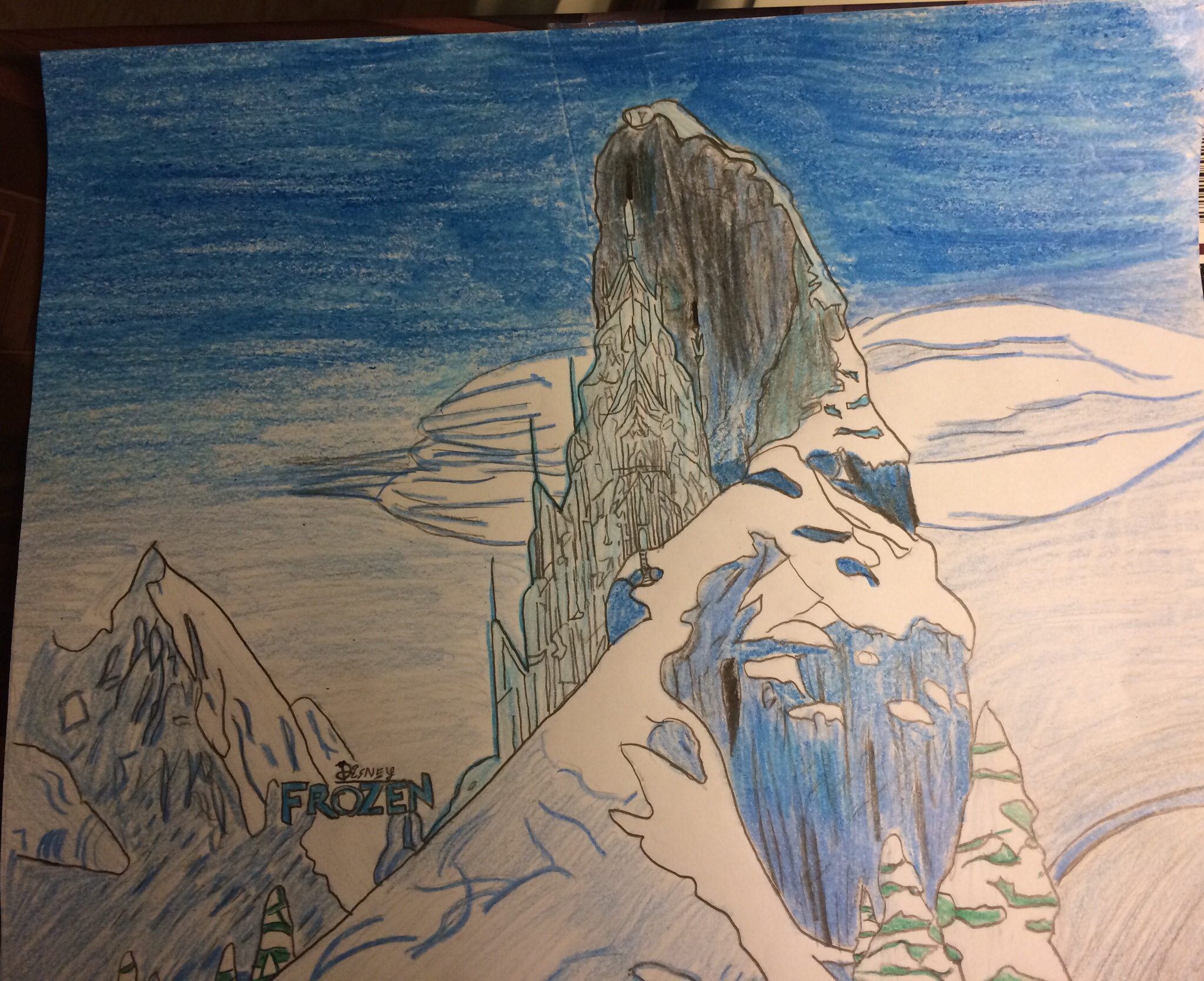 2048x1669 My Drawing Of Elsa's Castle From Frozen. My Brother Got It In His