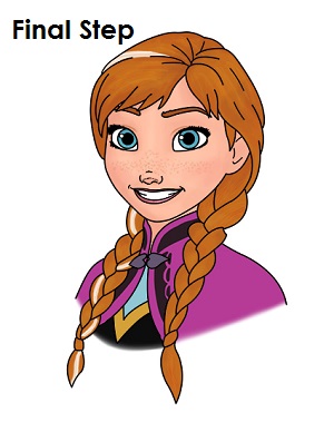 300x388 How To Draw Anna (Frozen)