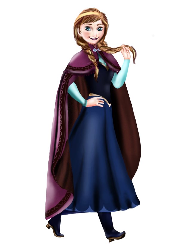 596x843 Learn How To Draw Anna From Frozen (Frozen) Step By Step Drawing