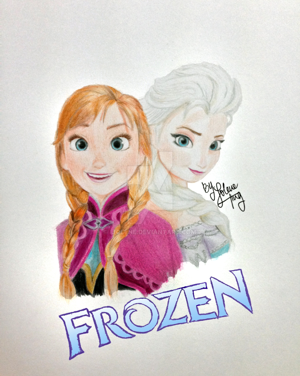 1024x1282 Frozen Princess Anna And Queen Elsa By Ijolene