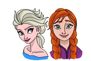 300x200 How To Draw Anna And Elsa From Frozen