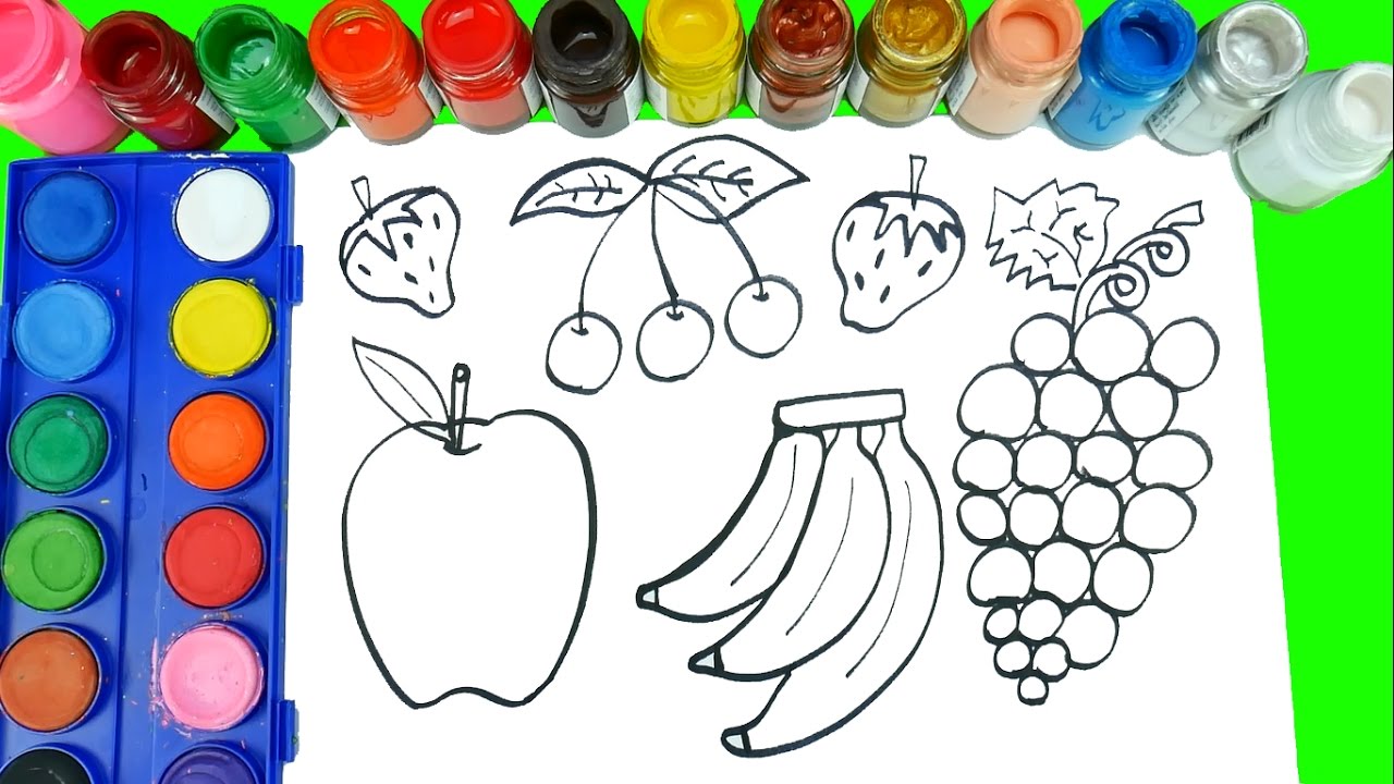 1280x720 How To Draw Fruits And Veggies Coloring Pages Learn Fruits
