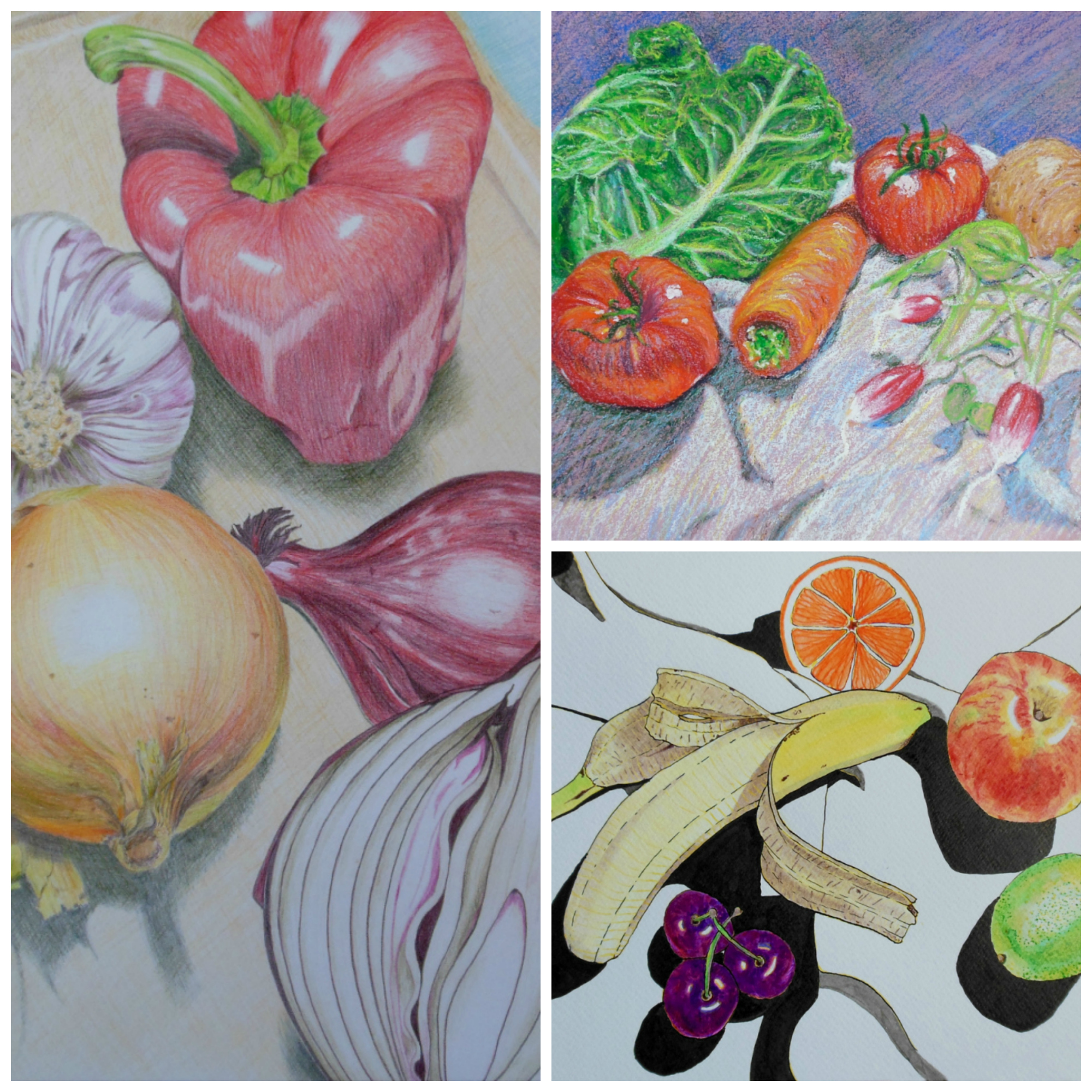 2000x2000 Mags Phelan Drawing Fruit Amp Veg In Colour Collage Mags Phelan