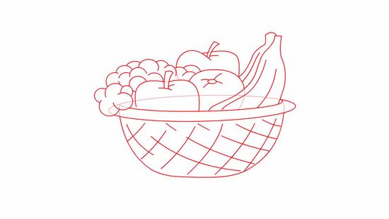 550x309 How To Draw A Basket Of Fruit 8 Steps (With Pictures)