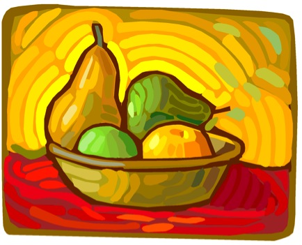 434x351 Bowl Drawing Fresh Fruit Basket Delivery