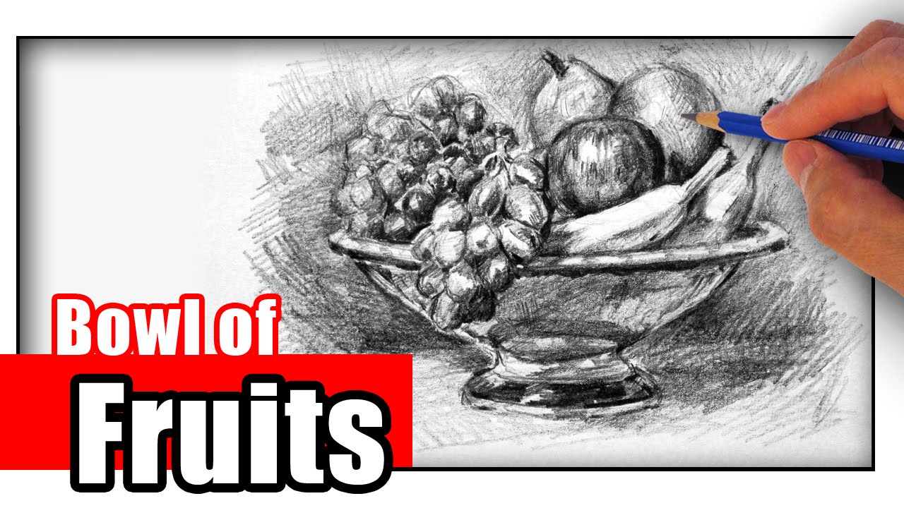 1280x720 How To Draw A Fruit Bowl With Pencil