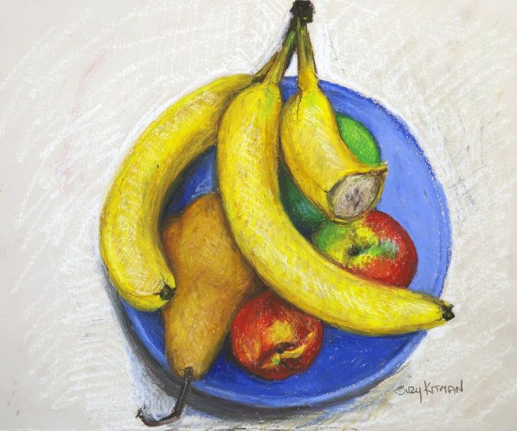 736x613 Oil Pastel Drawing Fruit