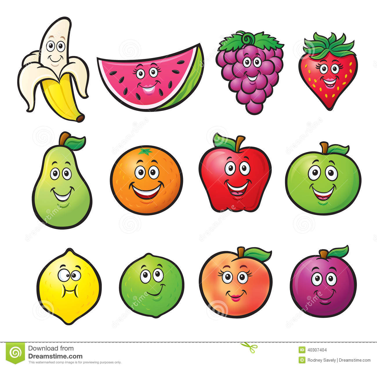 1300x1270 Cartoon Fruit Drawings