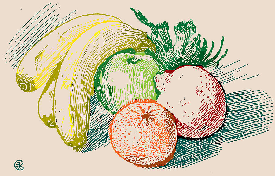 900x578 Fruit Drawing In Color Drawing By