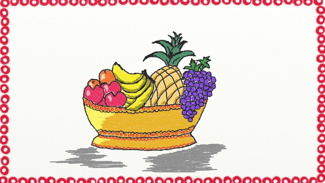 1280x720 Drawing A Simple Fruit Basket How To Draw A Fruit Basket