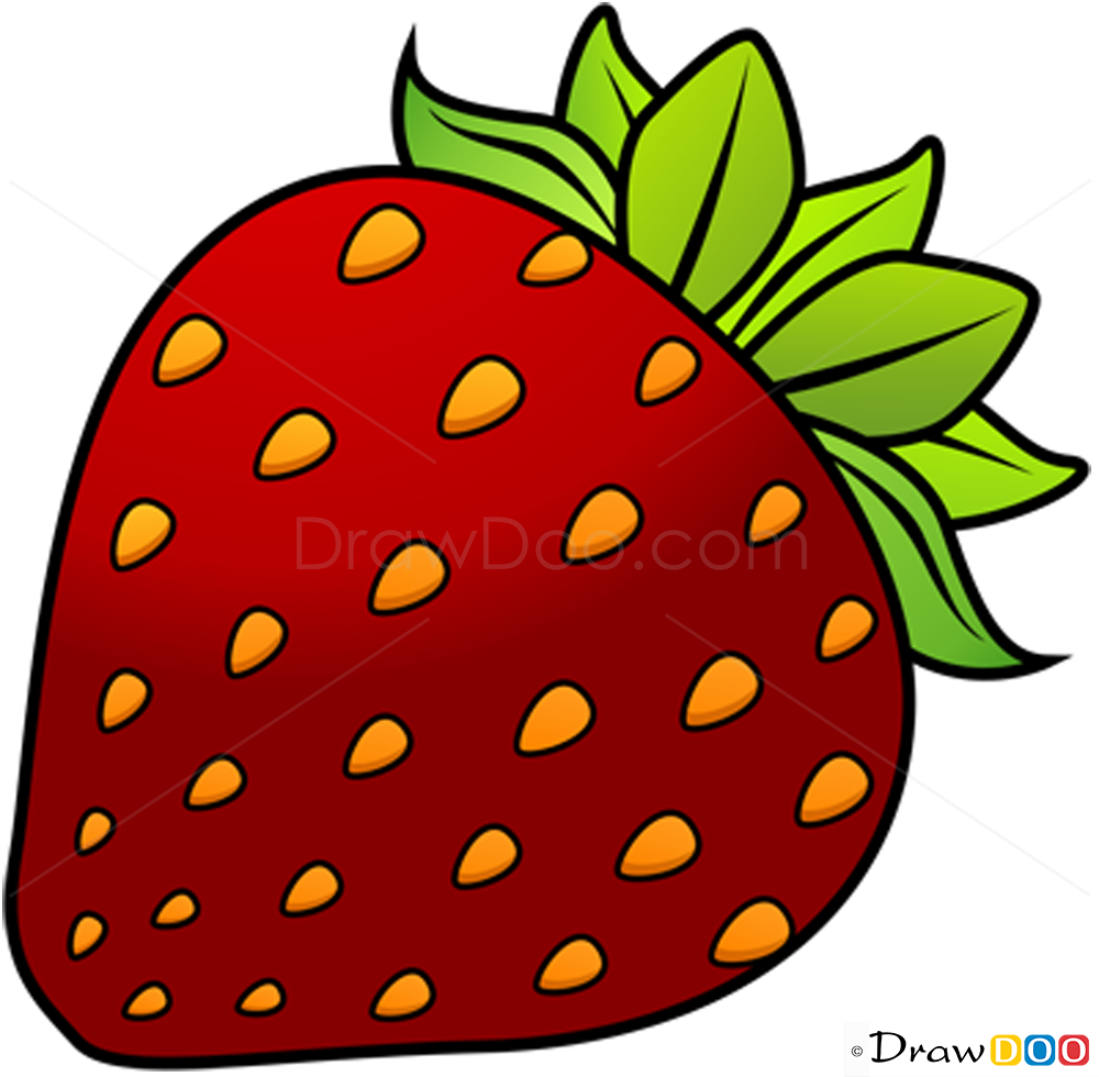 1000x980 How To Draw Strawberry, Fruits