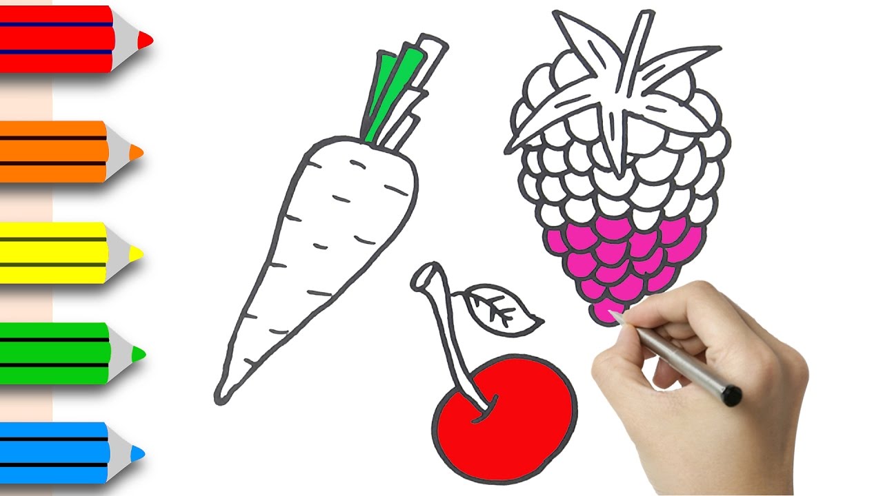 1280x720 Coloring Pages Fruits
