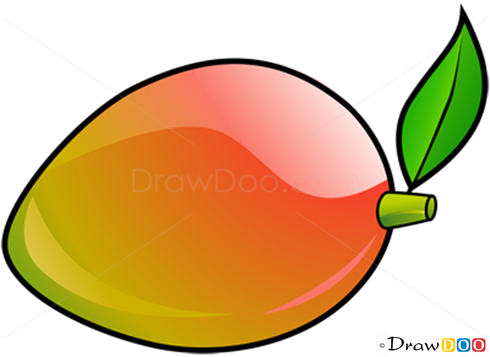 1000x728 How To Draw Mango, Fruits
