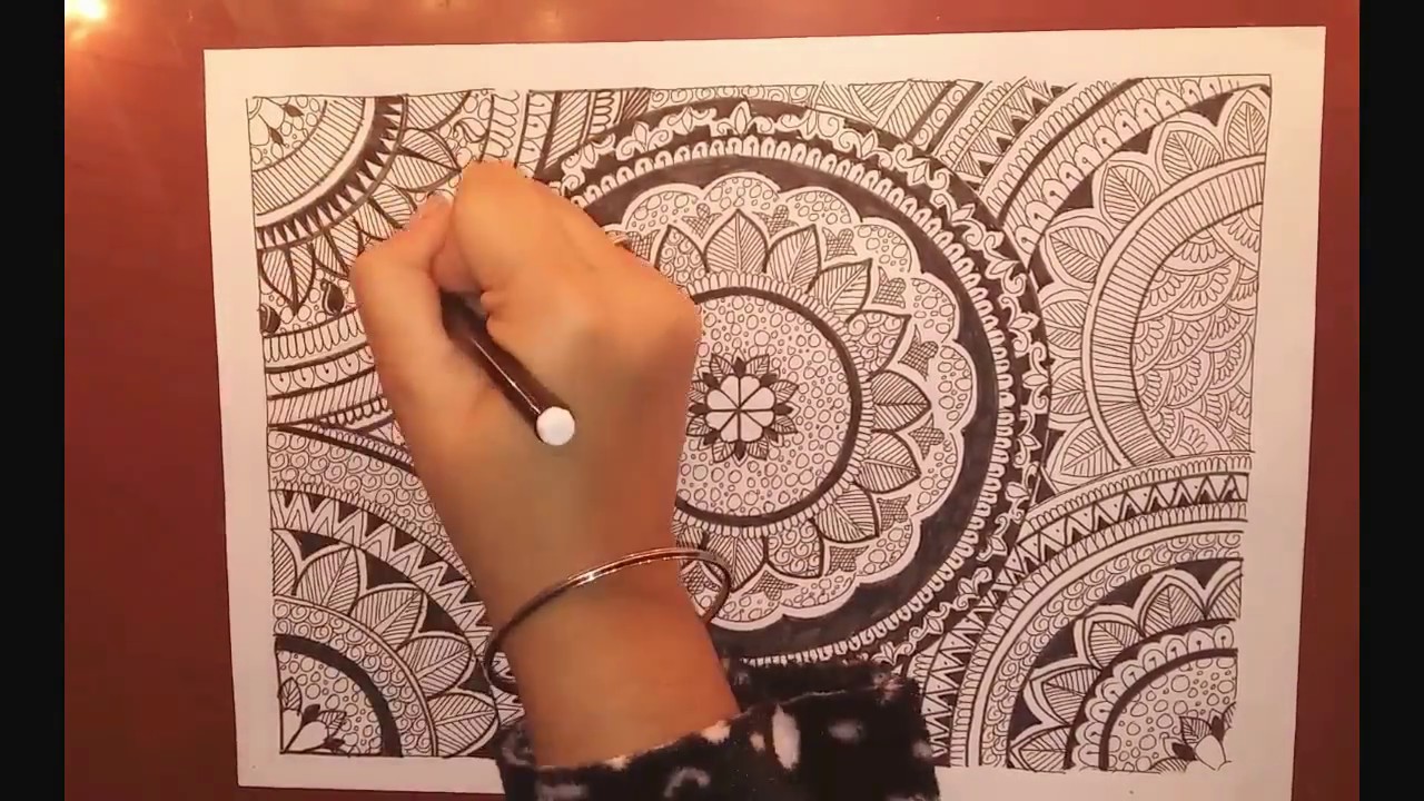 1280x720 Full Page Mandala Design Speed Drawing