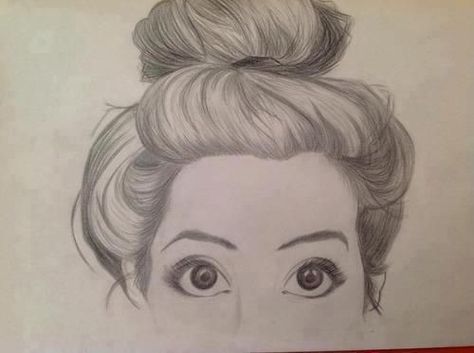 474x353 How To Draw A Girl With A Bun, Full Face Step By Step