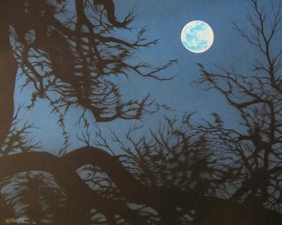 900x716 Full Moon Drawing By Joe Christensen