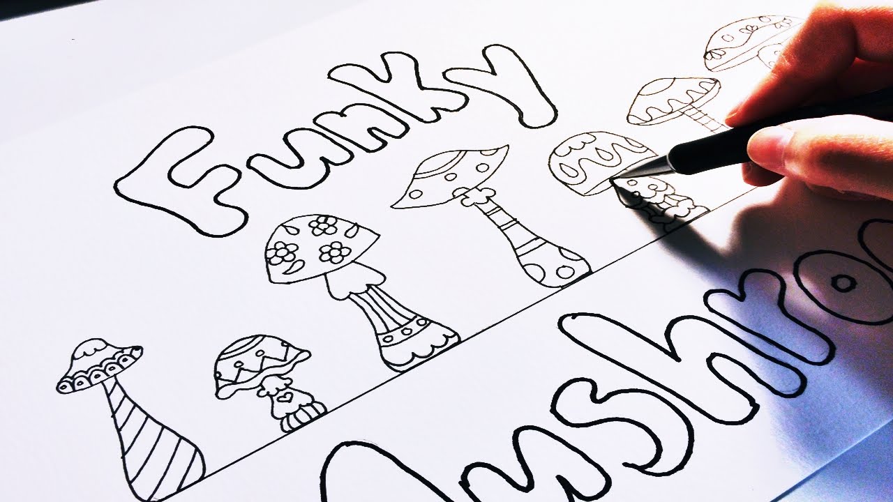 1280x720 How To Draw Funky Amp Cute Mushrooms Part 1