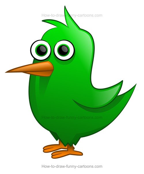 500x605 To Draw A Cartoon Bird