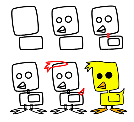 450x410 How To Draw Easy Ducklings