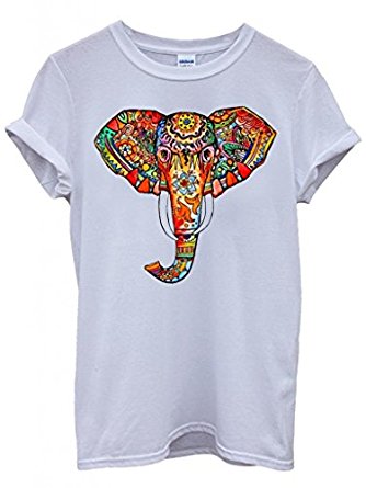 334x445 Elephant Ethnic Drawing Colourful Cool Funny Hipster Swag White