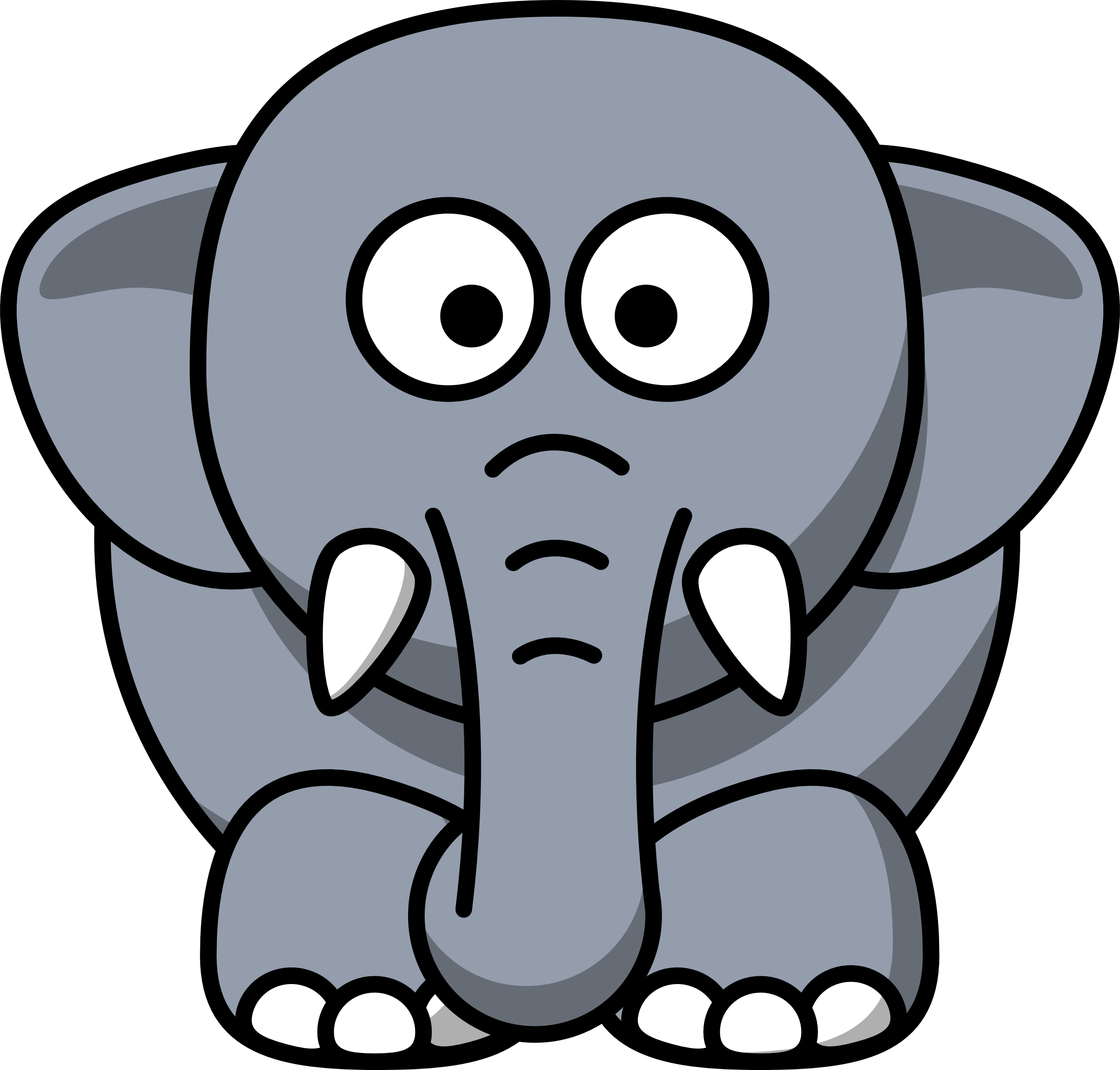 2555x2440 Elephants Drawing Cartoon