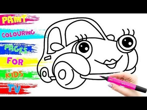 480x360 Colours For Kids And Drawing Animation How To Draw Funny Car