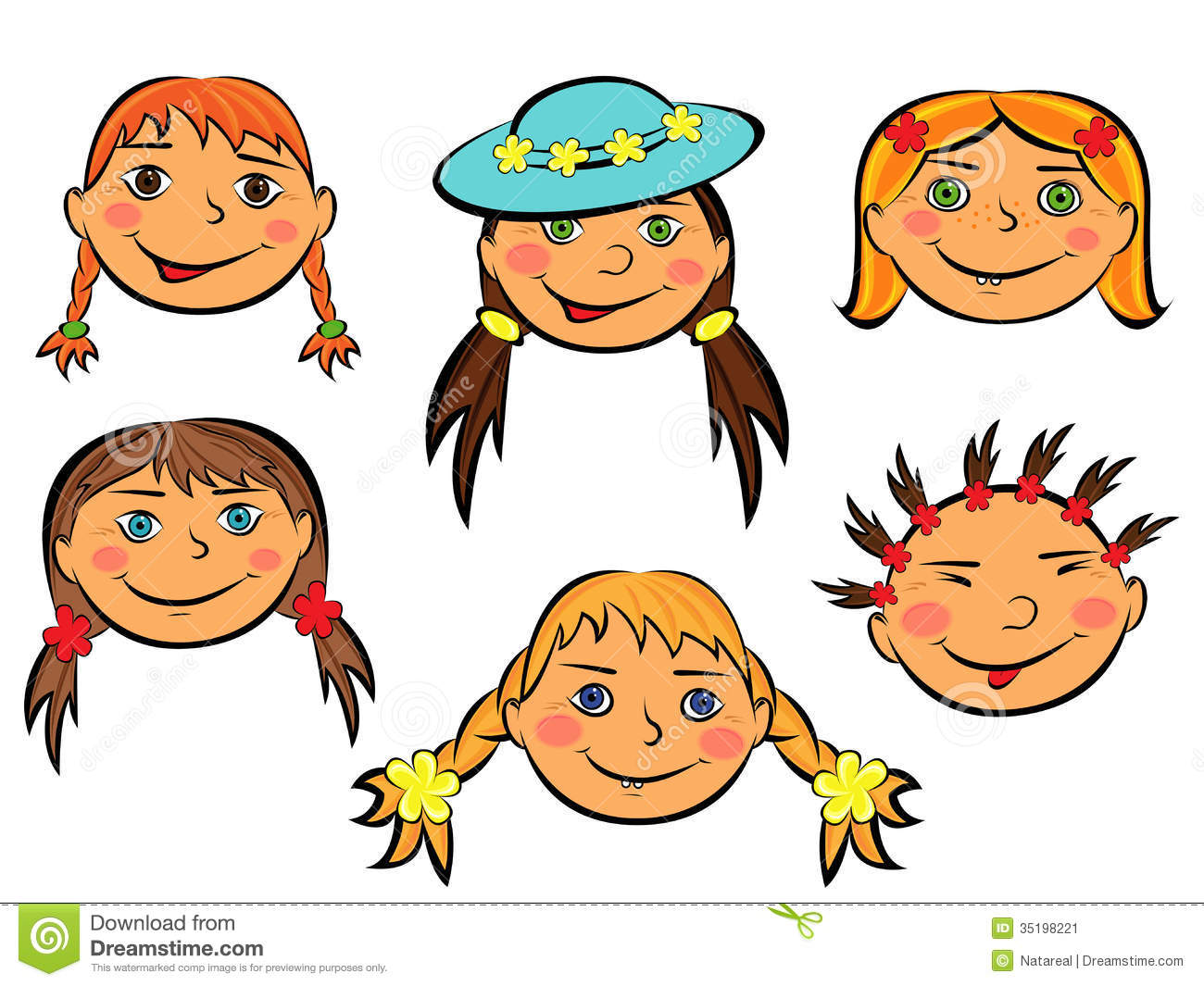 1300x1065 Funny Faces) Stock Image Set Six Funny Girls Faces Smiling Teen