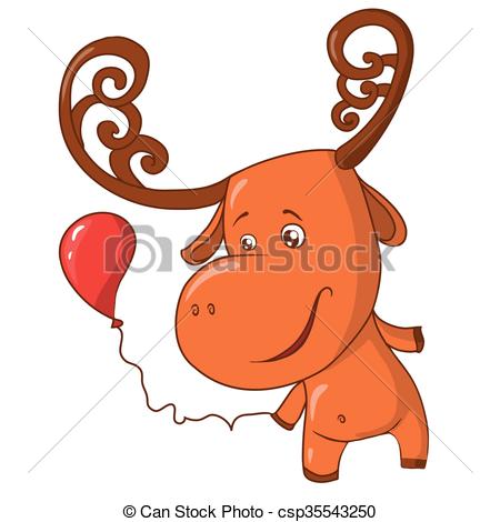 450x470 Vector Illustration Cartoon Character, Funny Moose With Clipart