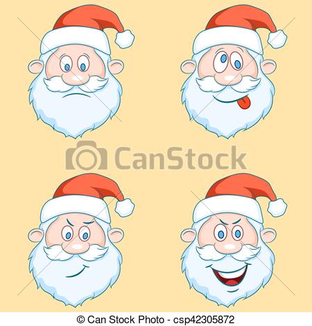 450x470 Four Funny Santa Claus Heads