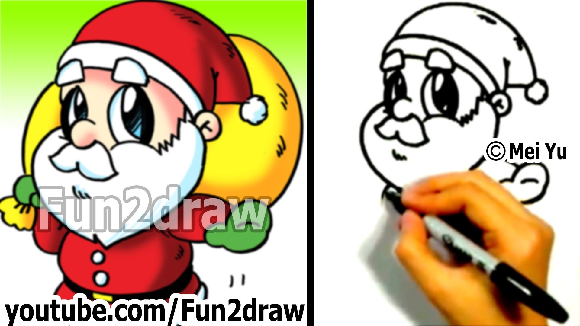 1920x1080 How To Draw Santa