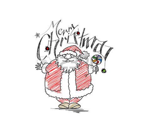450x398 Merry Christmas! Cartoon Style Hand Sketchy Drawing Of A Funny