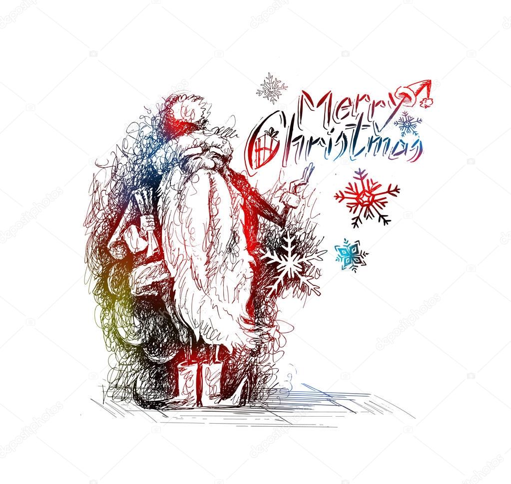1023x970 Merry Christmas! Cartoon Style Hand Sketchy Drawing Of A Funny S