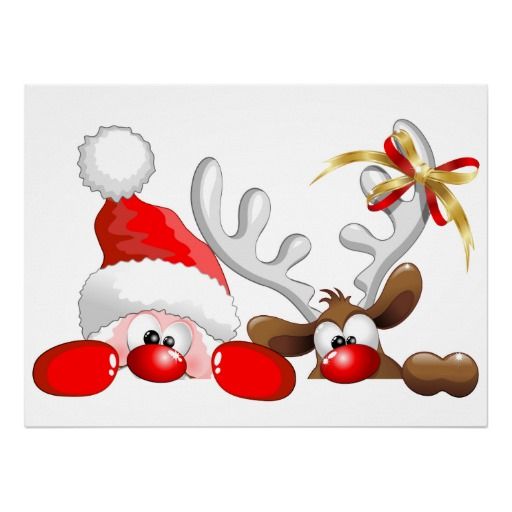 512x512 Santa And Reindeer Cartoon Poster 228858180797904229 Christmas