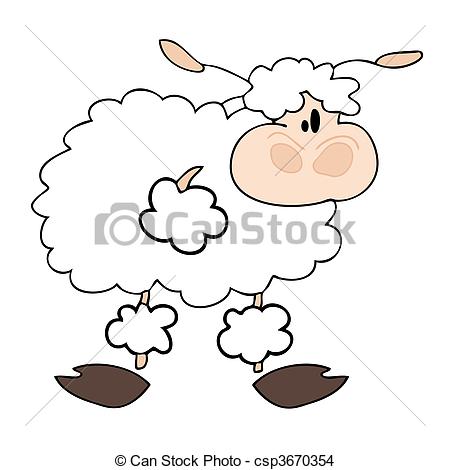 450x470 White Funny Sheep. Eps Vector